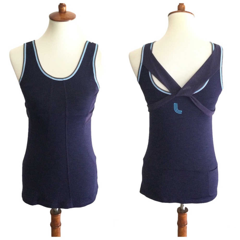 LOLE Fitted Shelf Bra Tank Blue Sz Medium